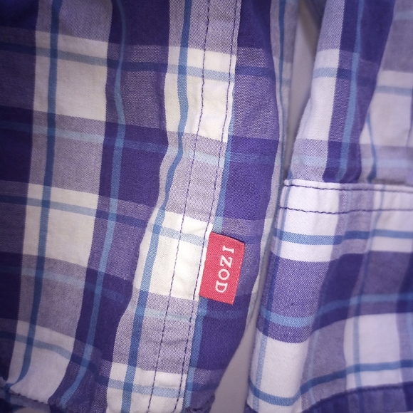 Men's purple izod button down - Picture 3 of 5